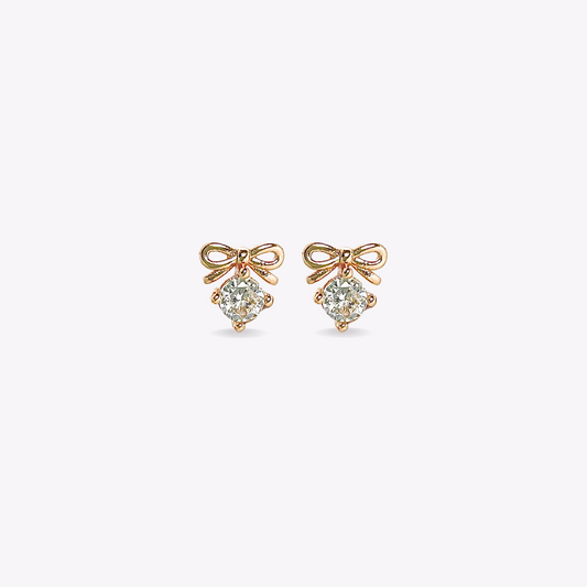 Ribbon Gold Studs