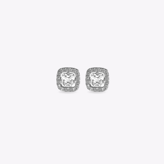 Square Halo Solitaire Studs