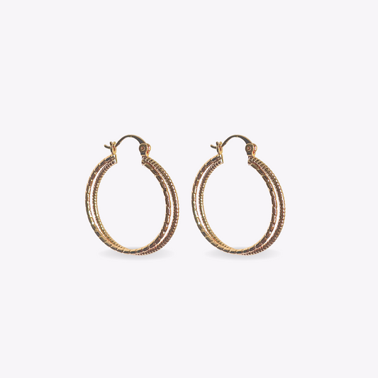 Glamorous Double Hoops