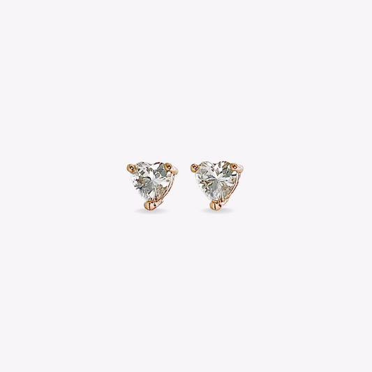 Heart Stone Gold Studs