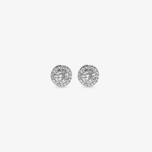 Circle Halo Solitaire Studs