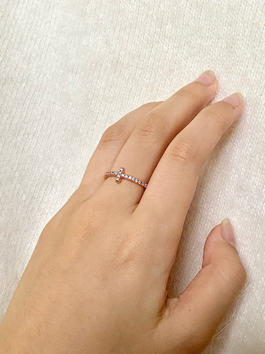 Dainty Cross Ring