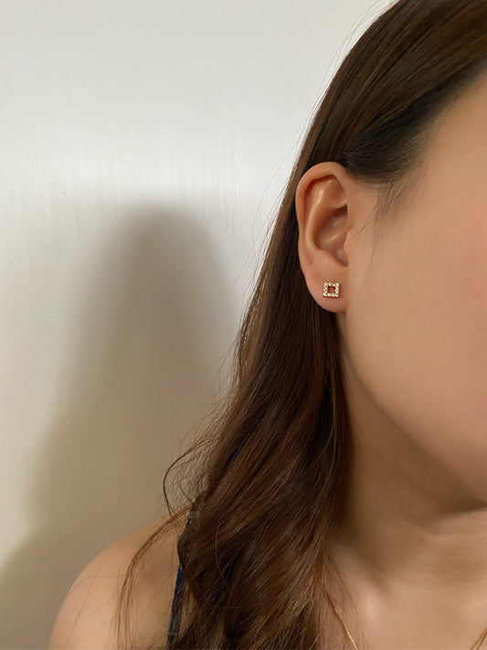Square Gold Studs