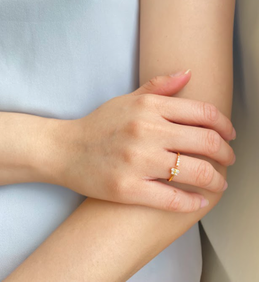 Open Butterfly Gold Ring