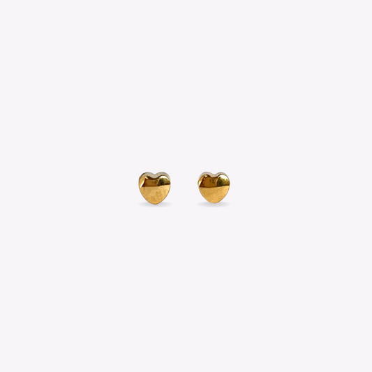 Simple Heart Gold Studs