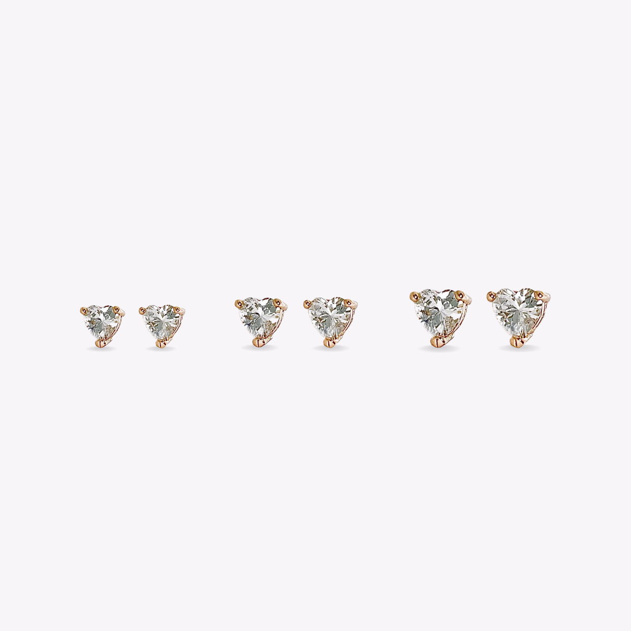 Heart Stone Gold Studs
